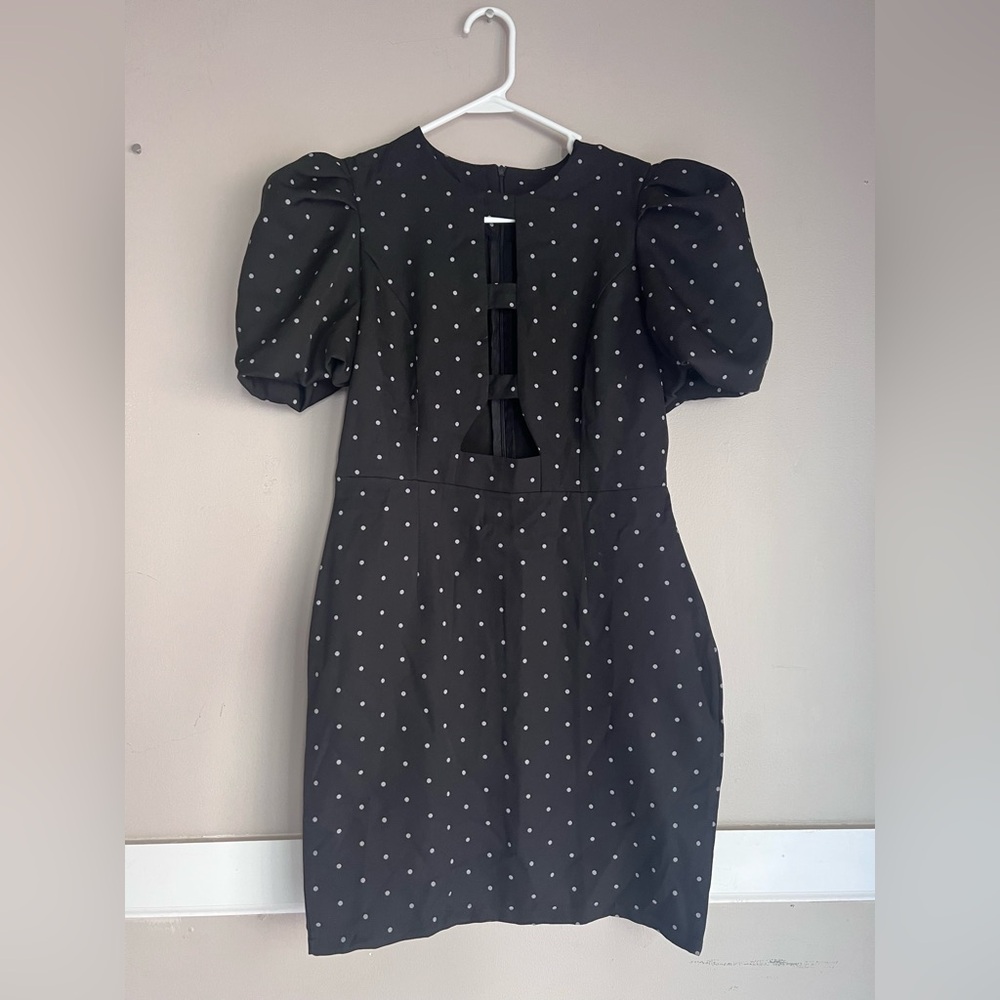 Elegant Black Puff Sleeve Dress